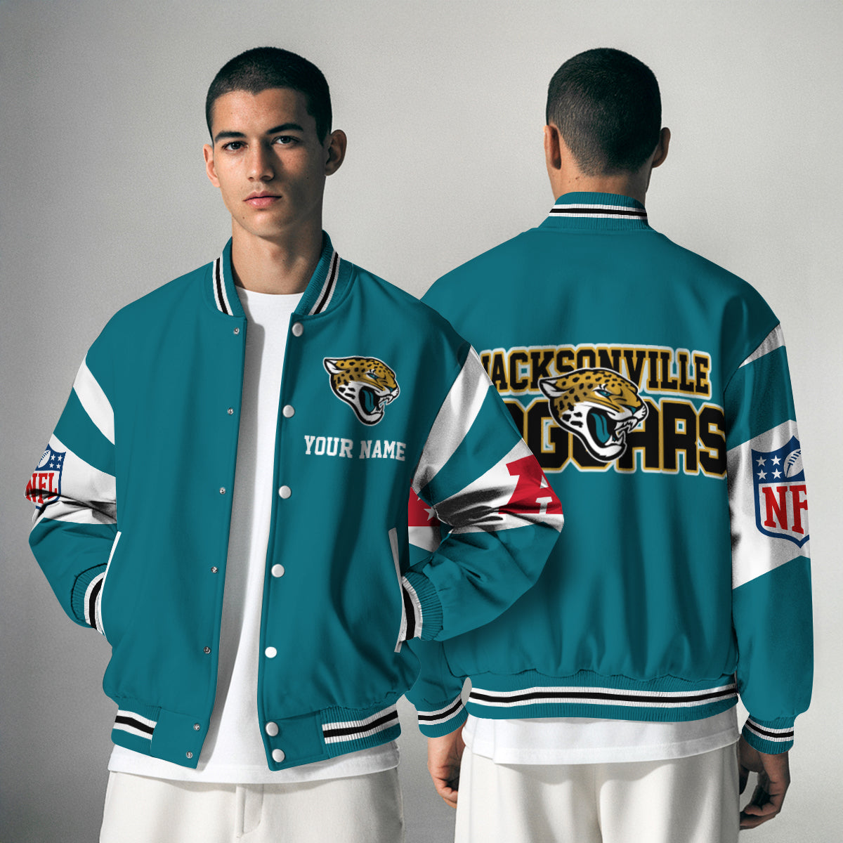 Jacksonville Jaguars National Football Conference Unisex Varsity Jacket Limited Edition AZTAVJK000024