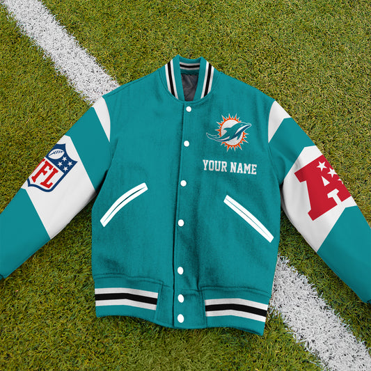 Miami Dolphins National Football Conference Unisex Varsity Jacket Limited Edition AZTAVJK000028