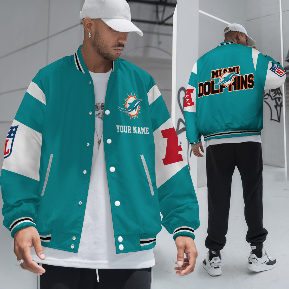 Miami Dolphins National Football Conference Unisex Varsity Jacket Limited Edition AZTAVJK000028