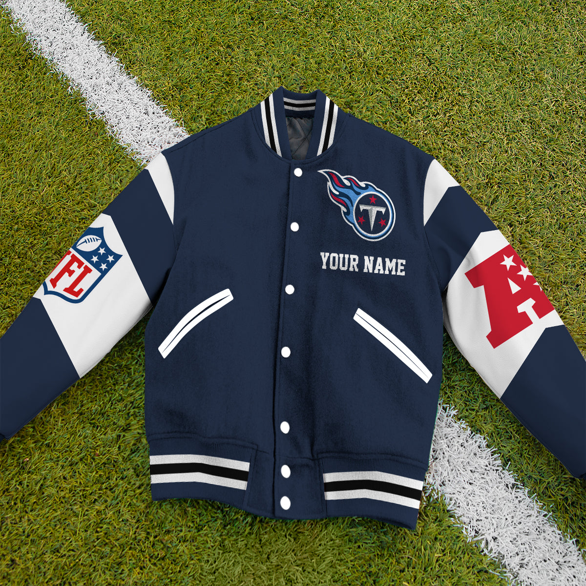 Tennessee Titans National Football Conference Unisex Varsity Jacket Limited Edition AZTAVJK000032