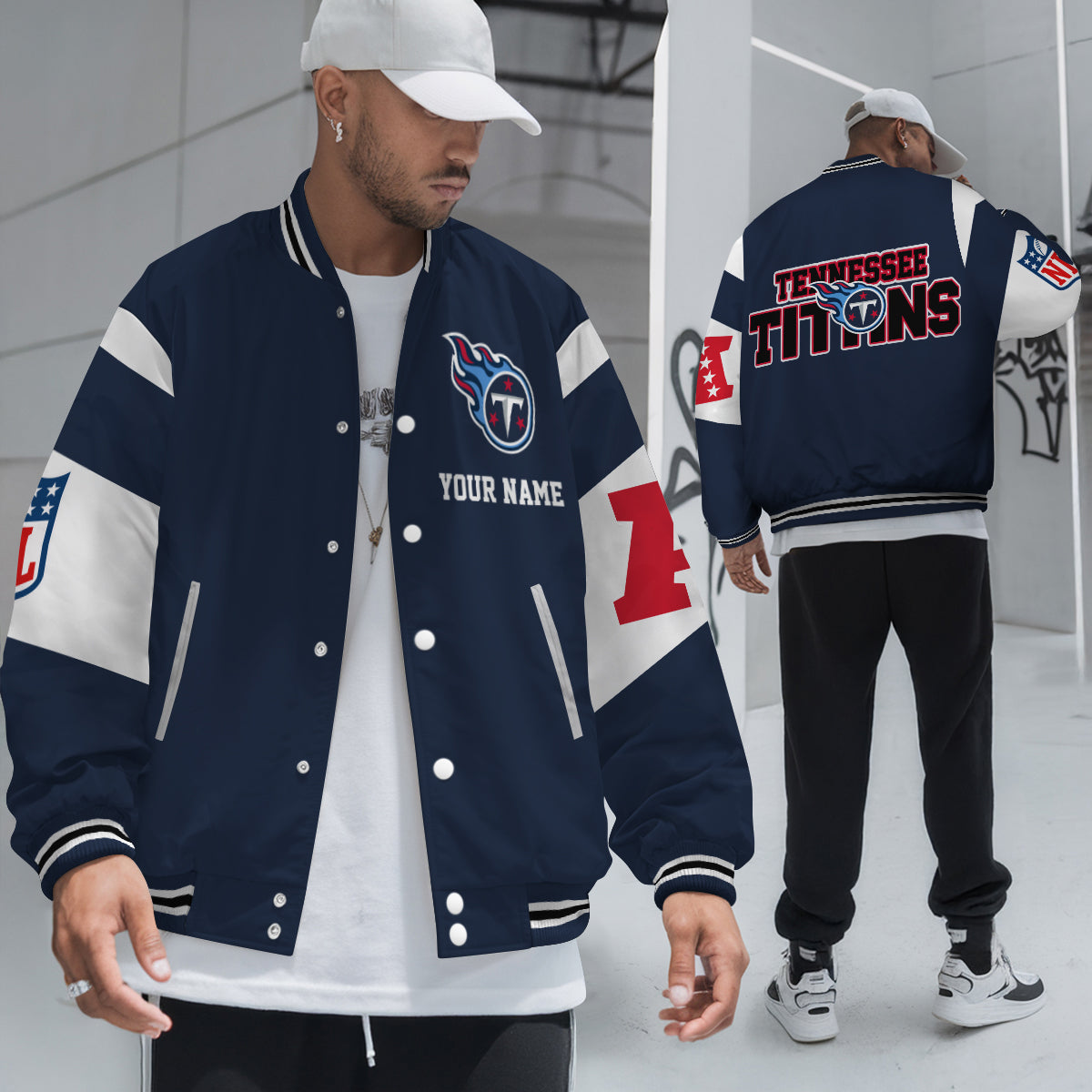 Tennessee Titans National Football Conference Unisex Varsity Jacket Limited Edition AZTAVJK000032