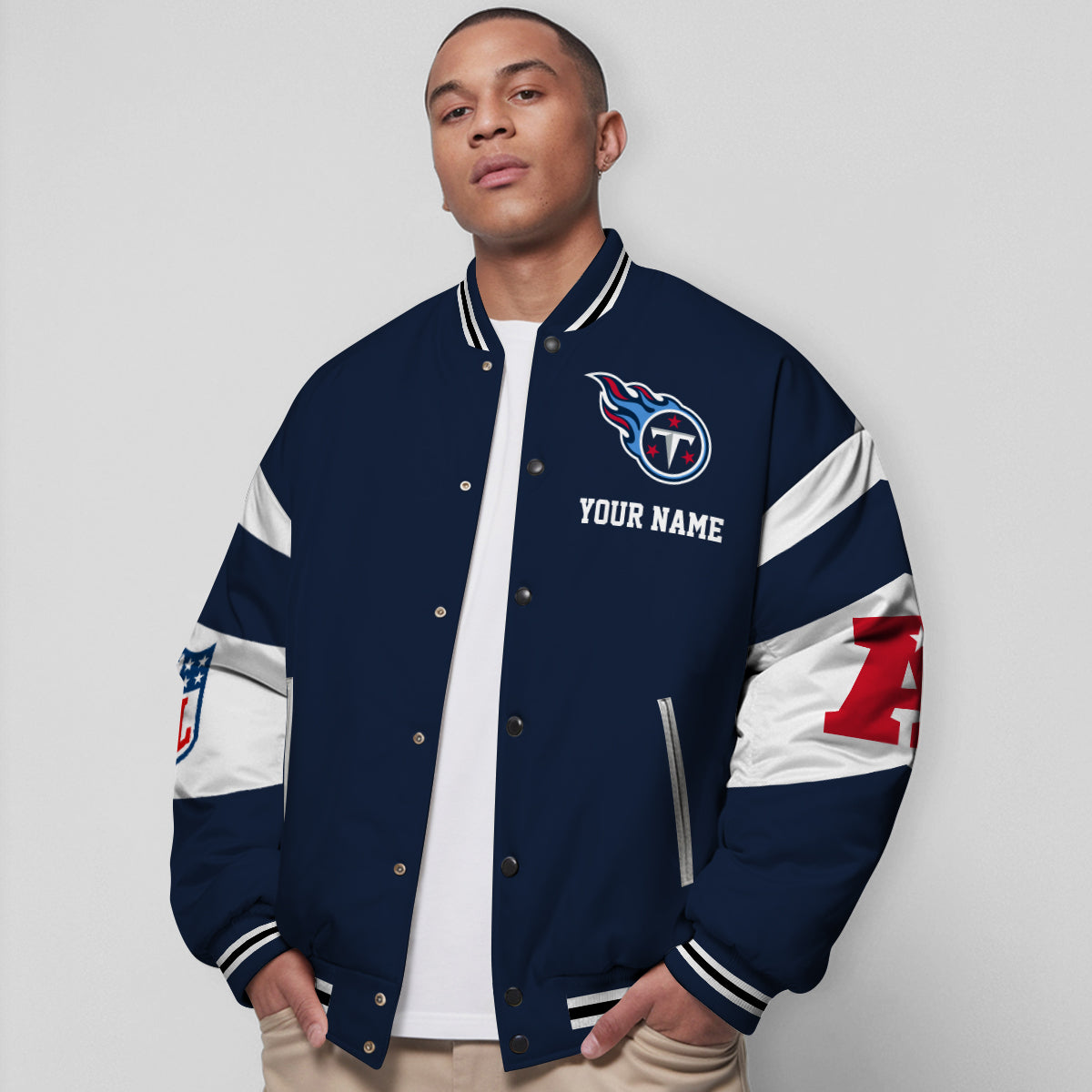 Tennessee Titans National Football Conference Unisex Varsity Jacket Limited Edition AZTAVJK000032