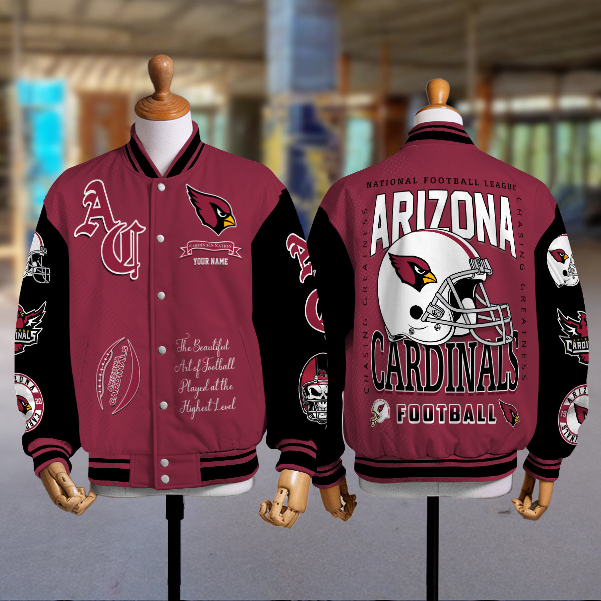 Arizona Cardinals Unisex Exclusive Styles Varsity Jacket AZTAVJK000033