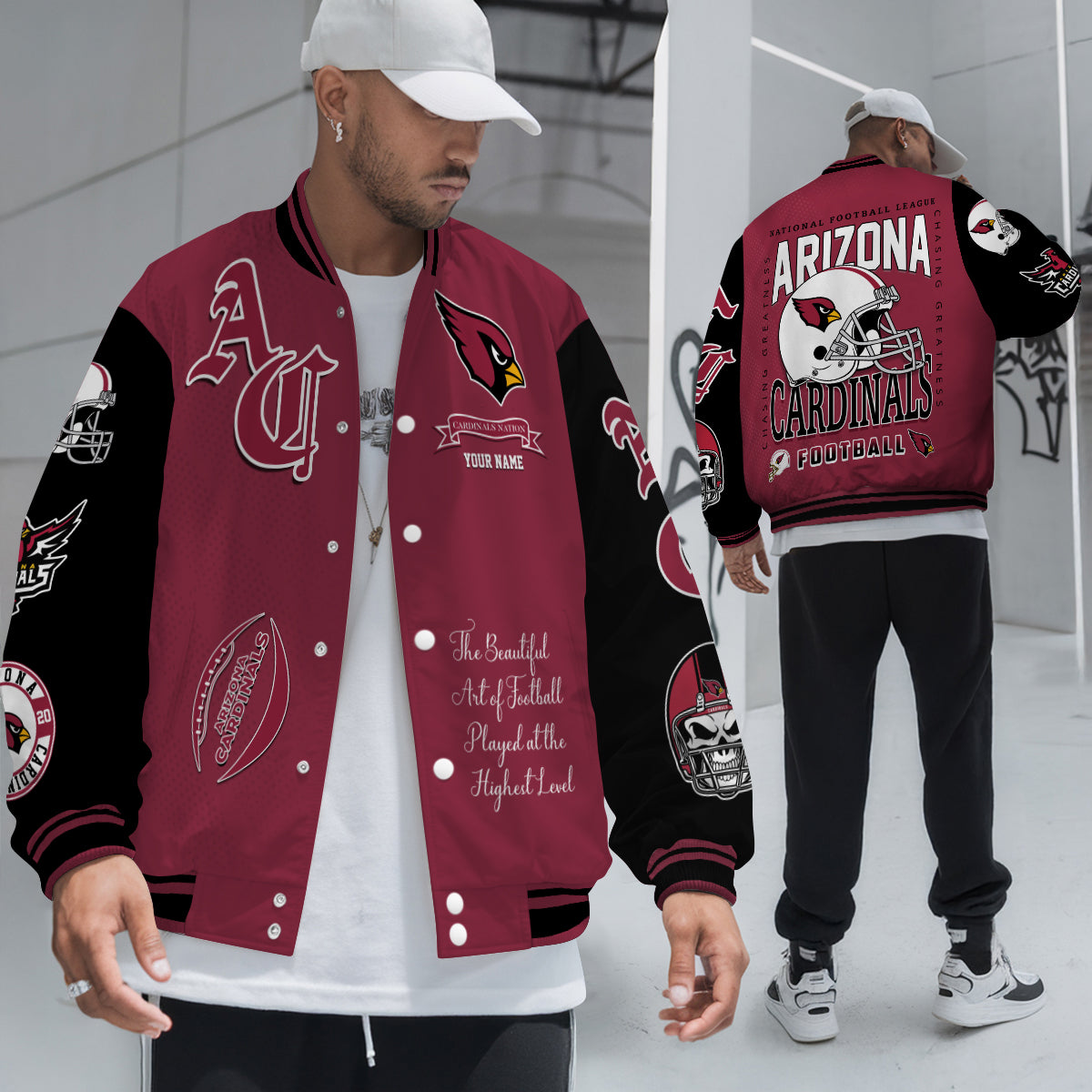 Arizona Cardinals Unisex Exclusive Styles Varsity Jacket AZTAVJK000033