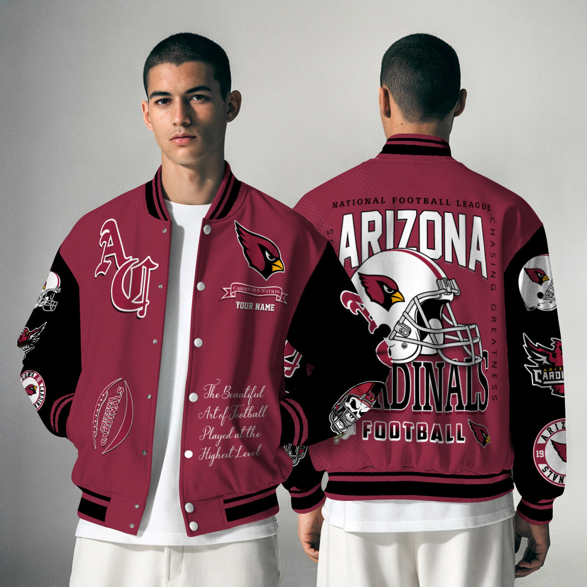 Arizona Cardinals Unisex Exclusive Styles Varsity Jacket AZTAVJK000033