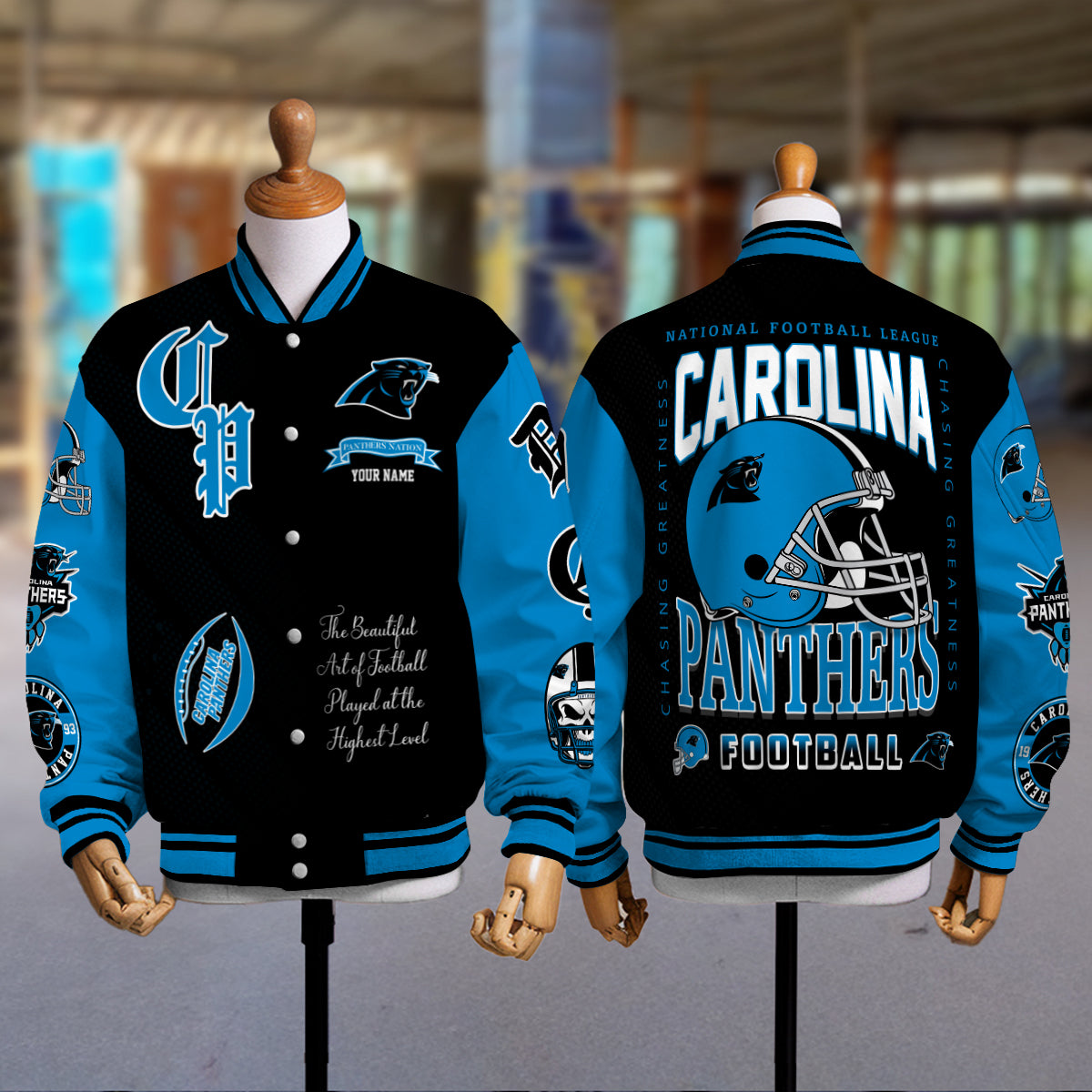Carolina Panthers Unisex Exclusive Styles Varsity Jacket AZTAVJK000035