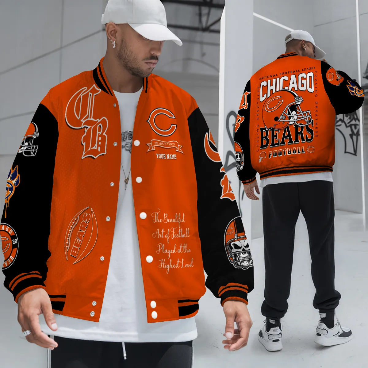 Chicago Bears Unisex Exclusive Styles Varsity Jacket AZTAVJK000036