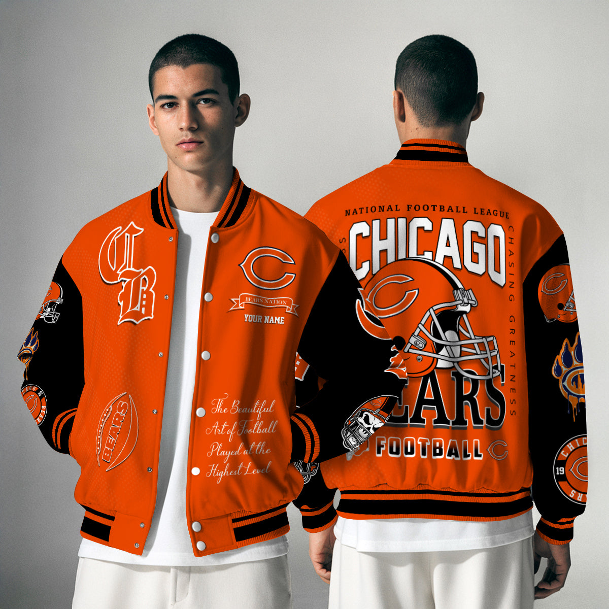 Chicago Bears Unisex Exclusive Styles Varsity Jacket AZTAVJK000036