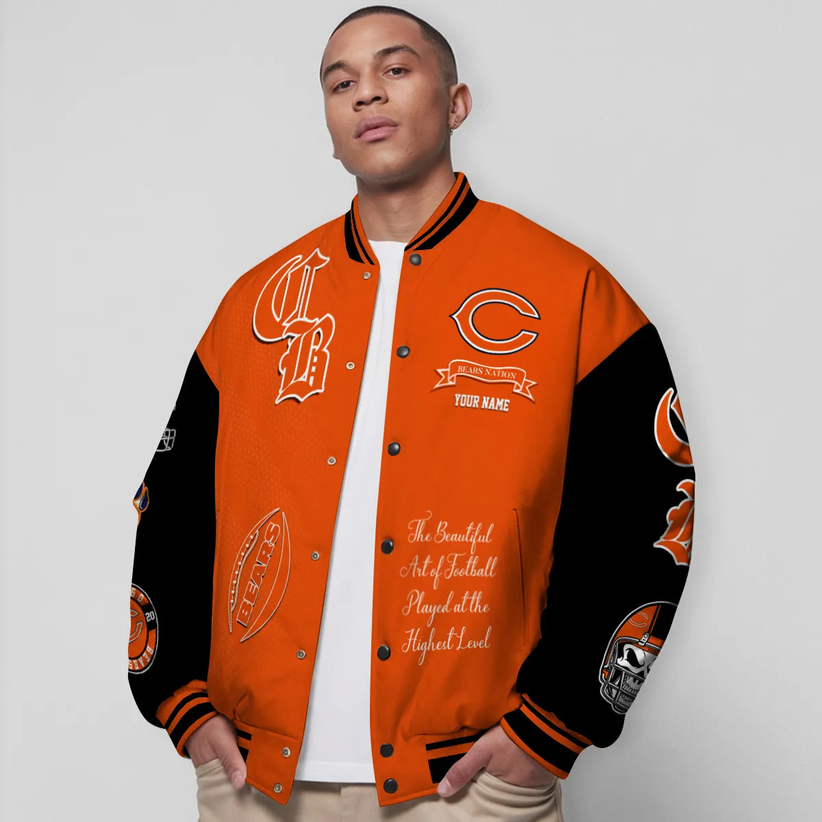 Chicago Bears Unisex Exclusive Styles Varsity Jacket AZTAVJK000036