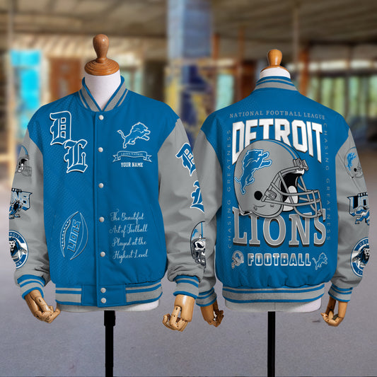 Detroit Lions Unisex Exclusive Styles Varsity Jacket AZTAVJK000038