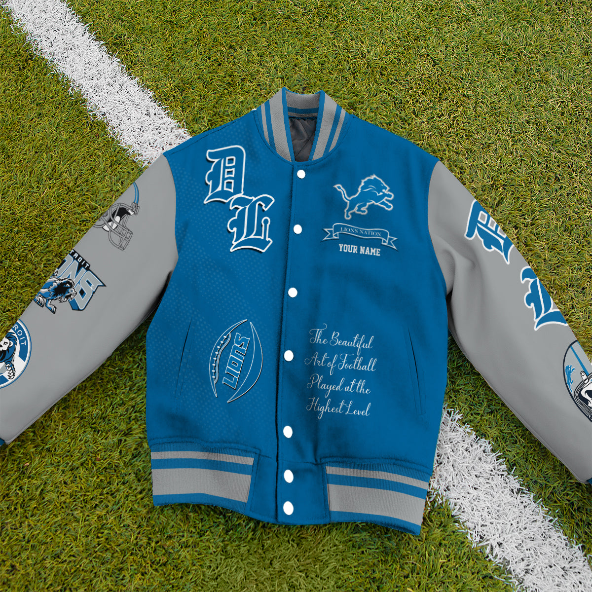 Detroit Lions Unisex Exclusive Styles Varsity Jacket AZTAVJK000038