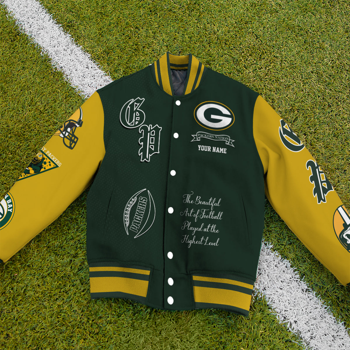 Green Bay Packers Unisex Exclusive Styles Varsity Jacket AZTAVJK000039