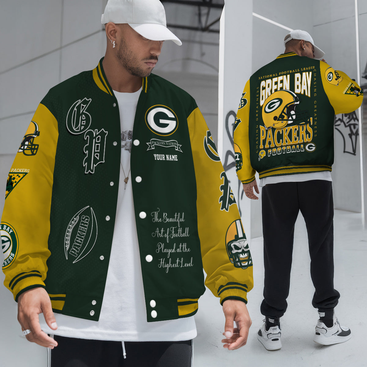 Green Bay Packers Unisex Exclusive Styles Varsity Jacket AZTAVJK000039
