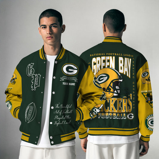 Green Bay Packers Unisex Exclusive Styles Varsity Jacket AZTAVJK000039