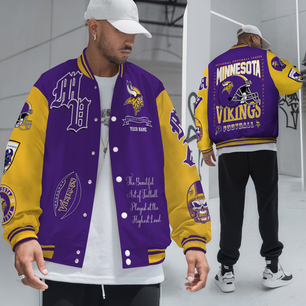 Minnesota Vikings Unisex Exclusive Styles Varsity Jacket AZTAVJK000041