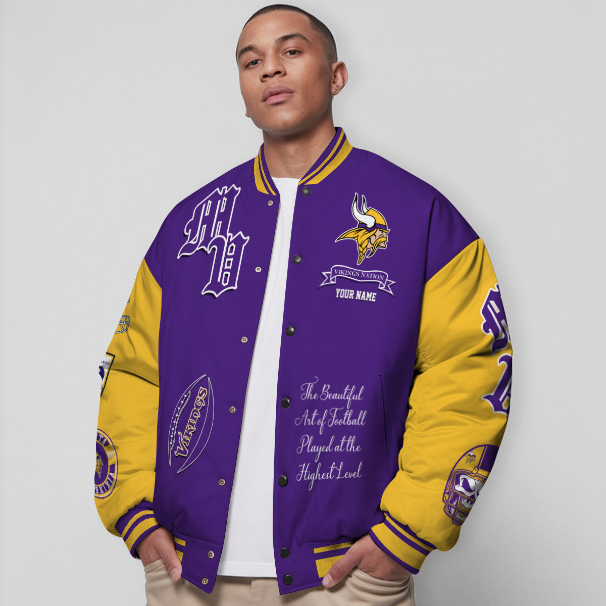 Minnesota Vikings Unisex Exclusive Styles Varsity Jacket AZTAVJK000041