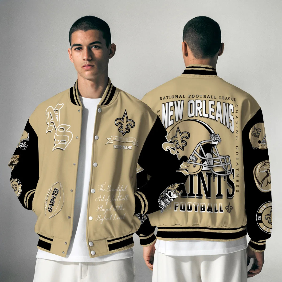 New Orleans Saints Unisex Exclusive Styles Varsity Jacket AZTAVJK000042