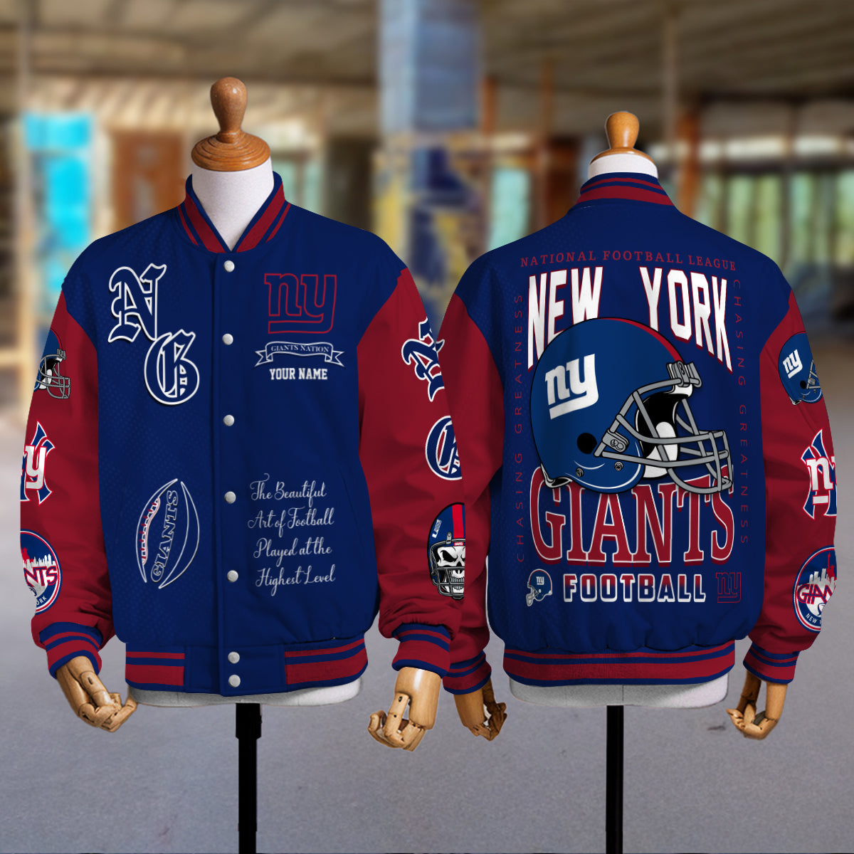 New York Giants Unisex Exclusive Styles Varsity Jacket AZTAVJK000043