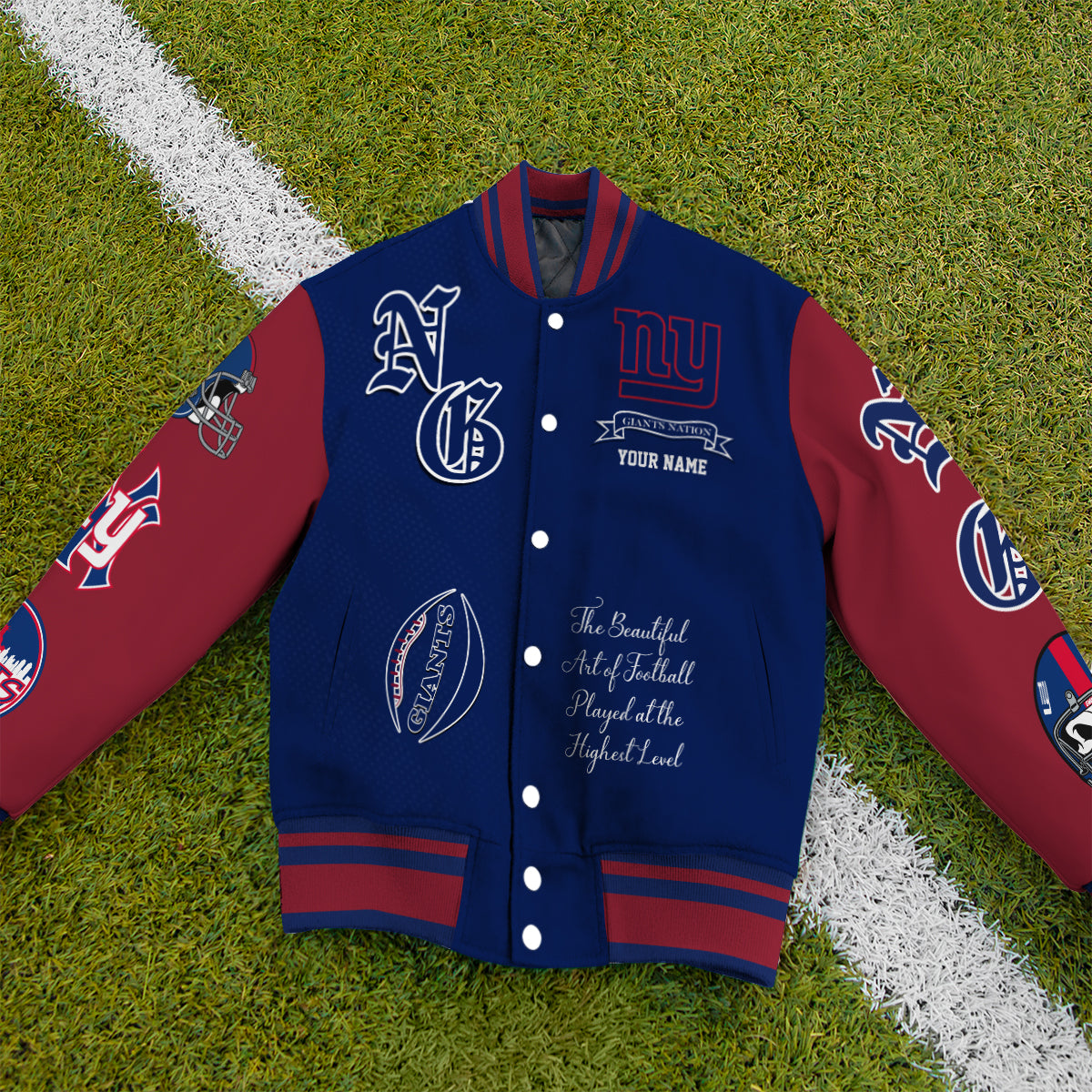 New York Giants Unisex Exclusive Styles Varsity Jacket AZTAVJK000043