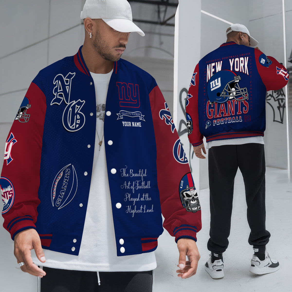 New York Giants Unisex Exclusive Styles Varsity Jacket AZTAVJK000043