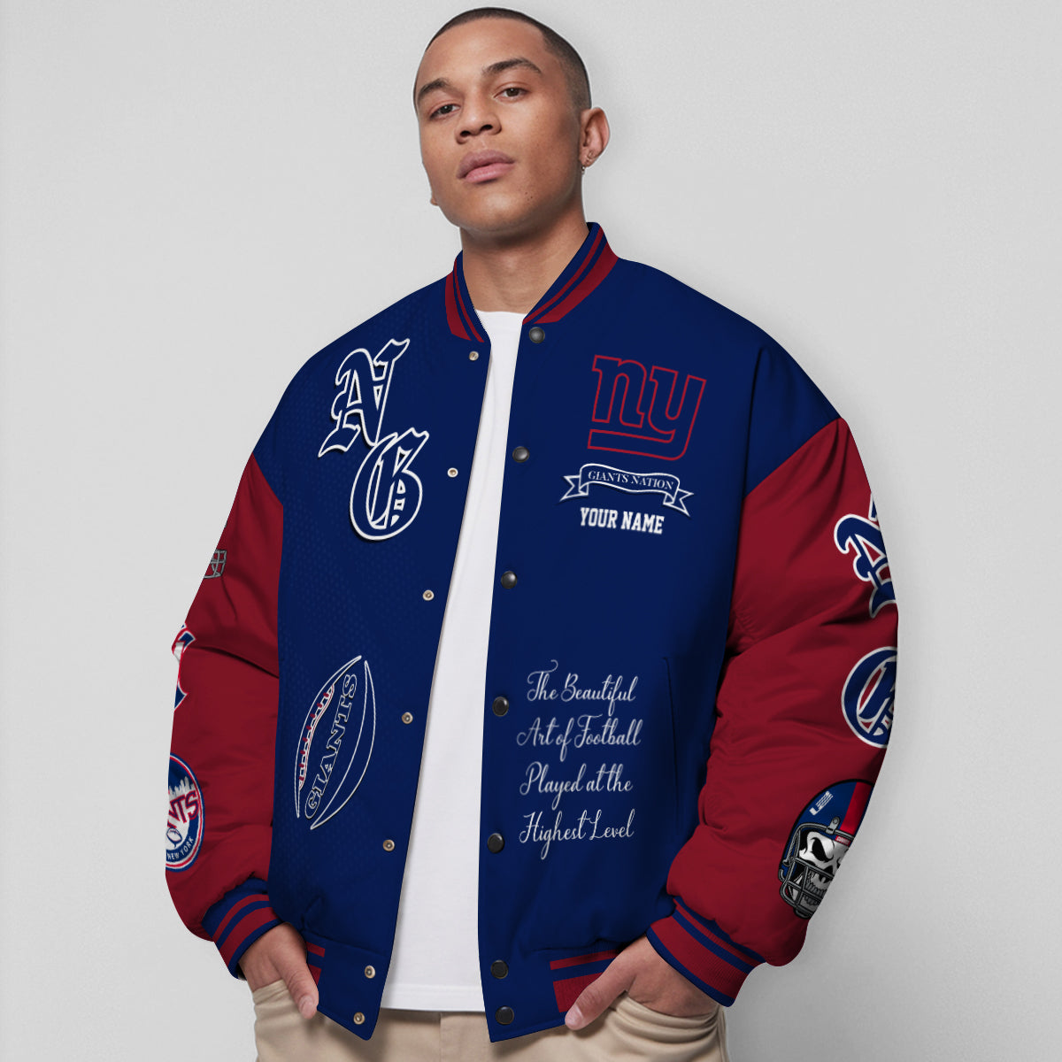 New York Giants Unisex Exclusive Styles Varsity Jacket AZTAVJK000043