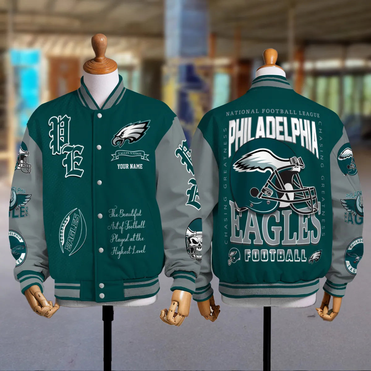 Philadelphia Eagles Unisex Exclusive Styles Varsity Jacket AZTAVJK000044