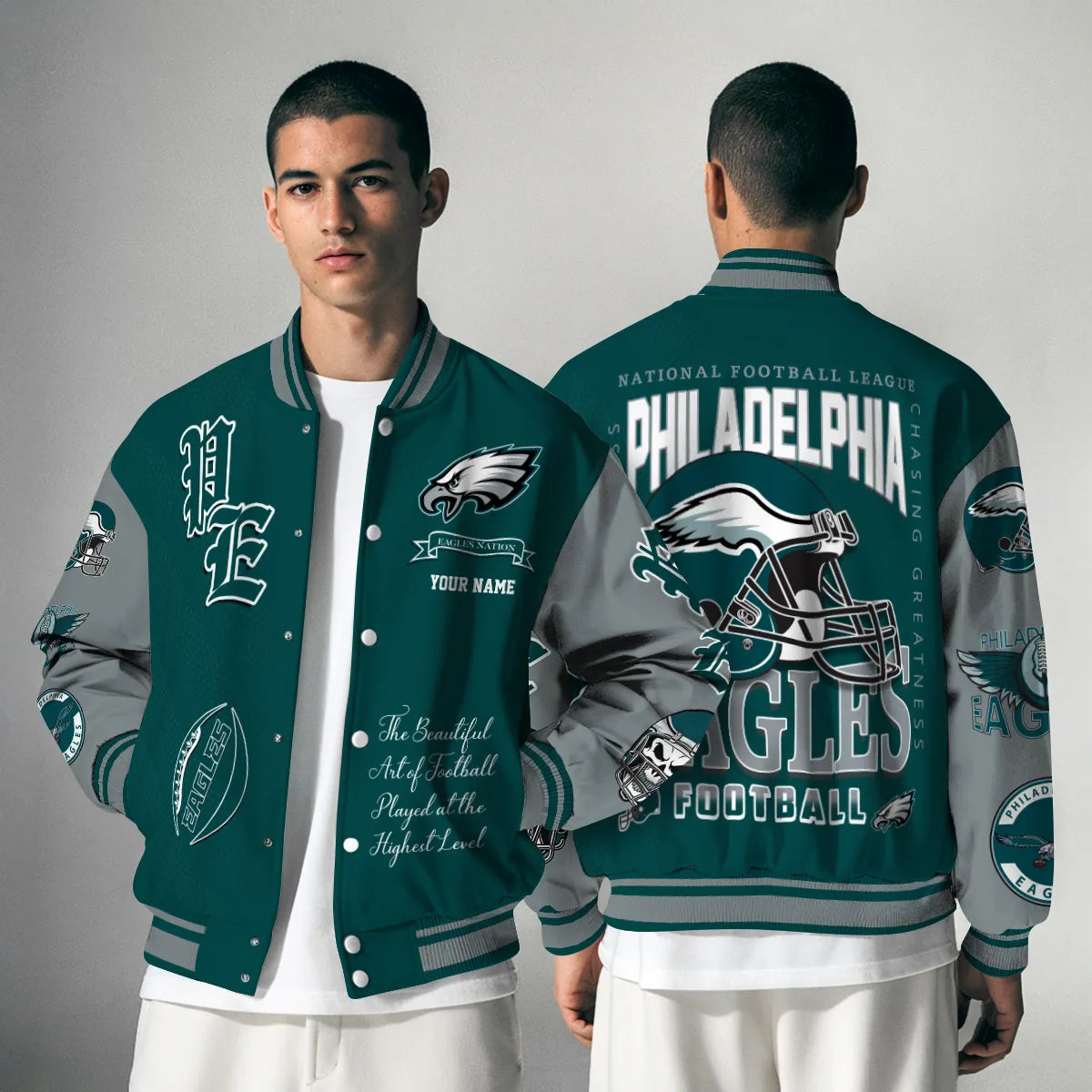 Philadelphia Eagles Unisex Exclusive Styles Varsity Jacket AZTAVJK000044