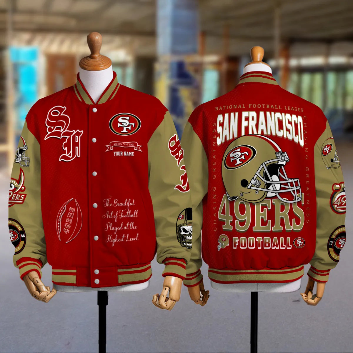 San Francisco 49ers Unisex Exclusive Styles Varsity Jacket AZTAVJK000045
