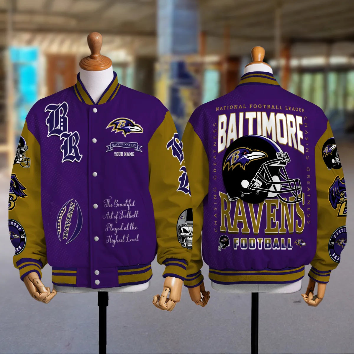 Baltimore Ravens Unisex Exclusive Styles Varsity Jacket AZTAVJK000049