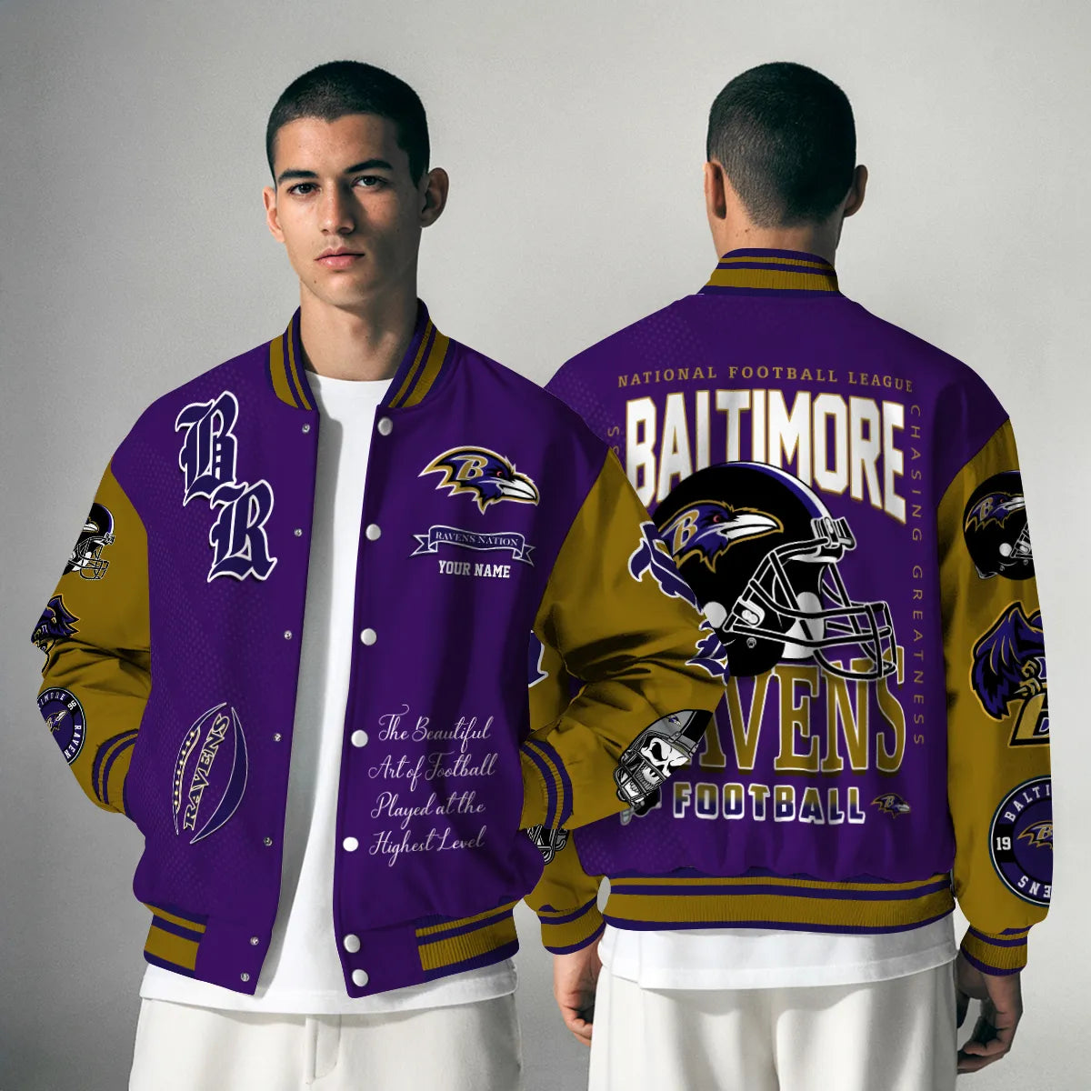 Baltimore Ravens Unisex Exclusive Styles Varsity Jacket AZTAVJK000049