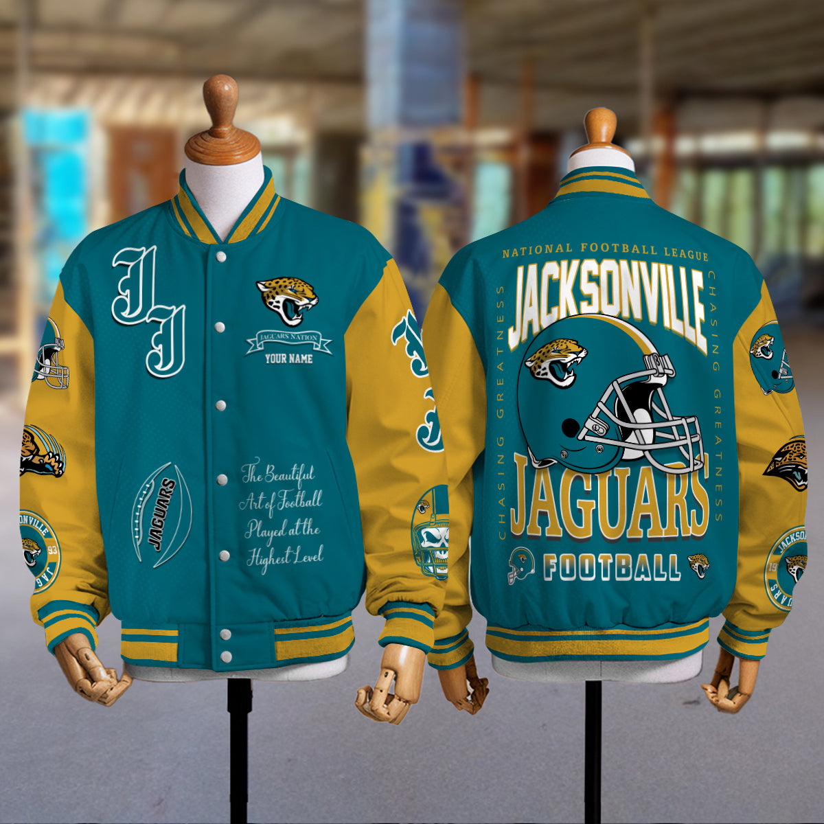 Jacksonville Jaguars Unisex Exclusive Styles Varsity Jacket AZTAVJK000056