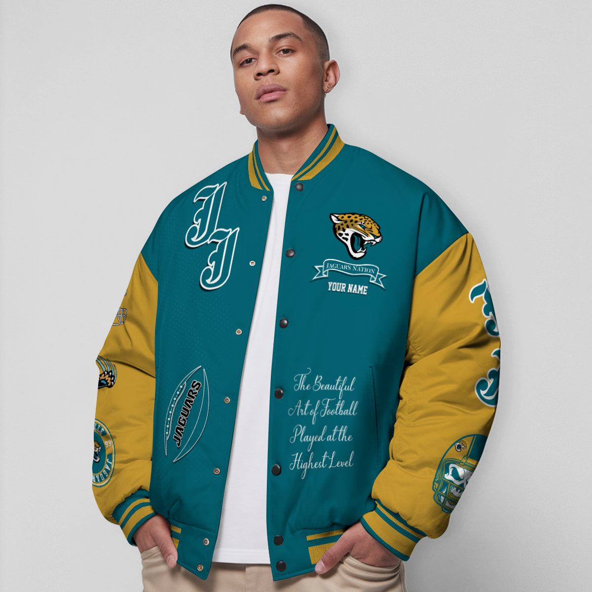 Jacksonville Jaguars Unisex Exclusive Styles Varsity Jacket AZTAVJK000056