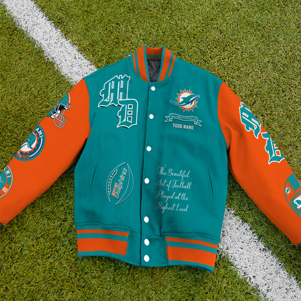 Miami Dolphins Unisex Exclusive Styles Varsity Jacket AZTAVJK000060