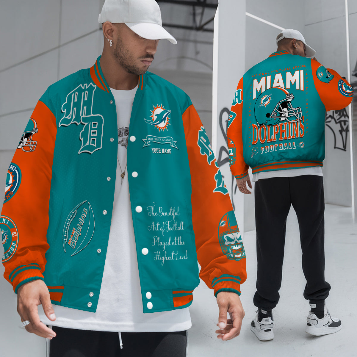 Miami Dolphins Unisex Exclusive Styles Varsity Jacket AZTAVJK000060