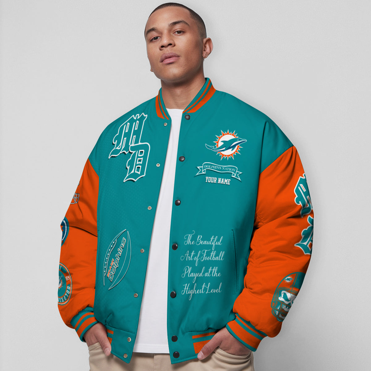 Miami Dolphins Unisex Exclusive Styles Varsity Jacket AZTAVJK000060