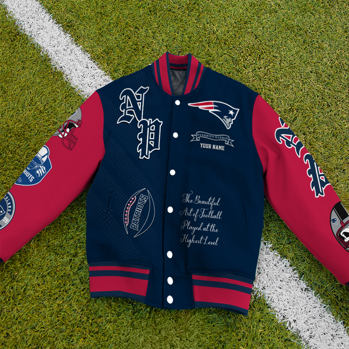 New England Patriots Unisex Exclusive Styles Varsity Jacket AZTAVJK000061