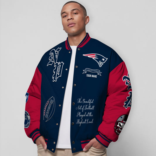 New England Patriots Unisex Exclusive Styles Varsity Jacket AZTAVJK000061