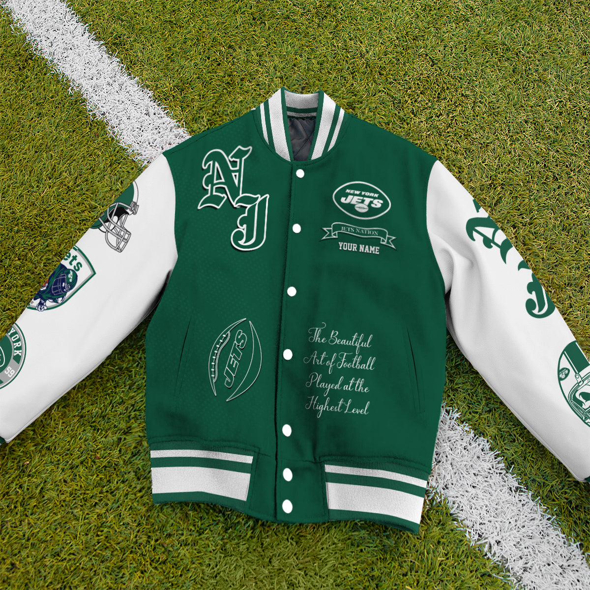New York Jets Unisex Exclusive Styles Varsity Jacket AZTAVJK000062