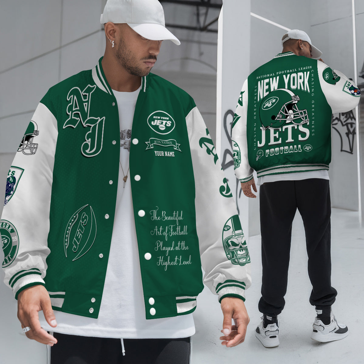New York Jets Unisex Exclusive Styles Varsity Jacket AZTAVJK000062