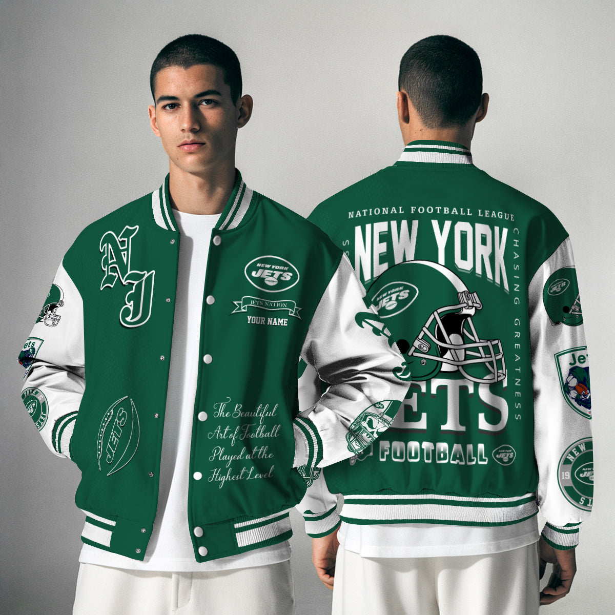 New York Jets Unisex Exclusive Styles Varsity Jacket AZTAVJK000062