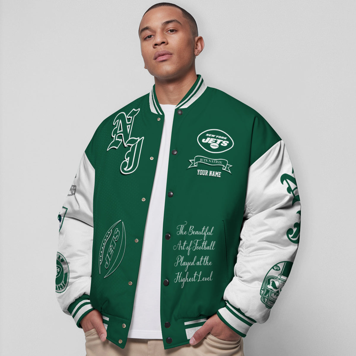 New York Jets Unisex Exclusive Styles Varsity Jacket AZTAVJK000062