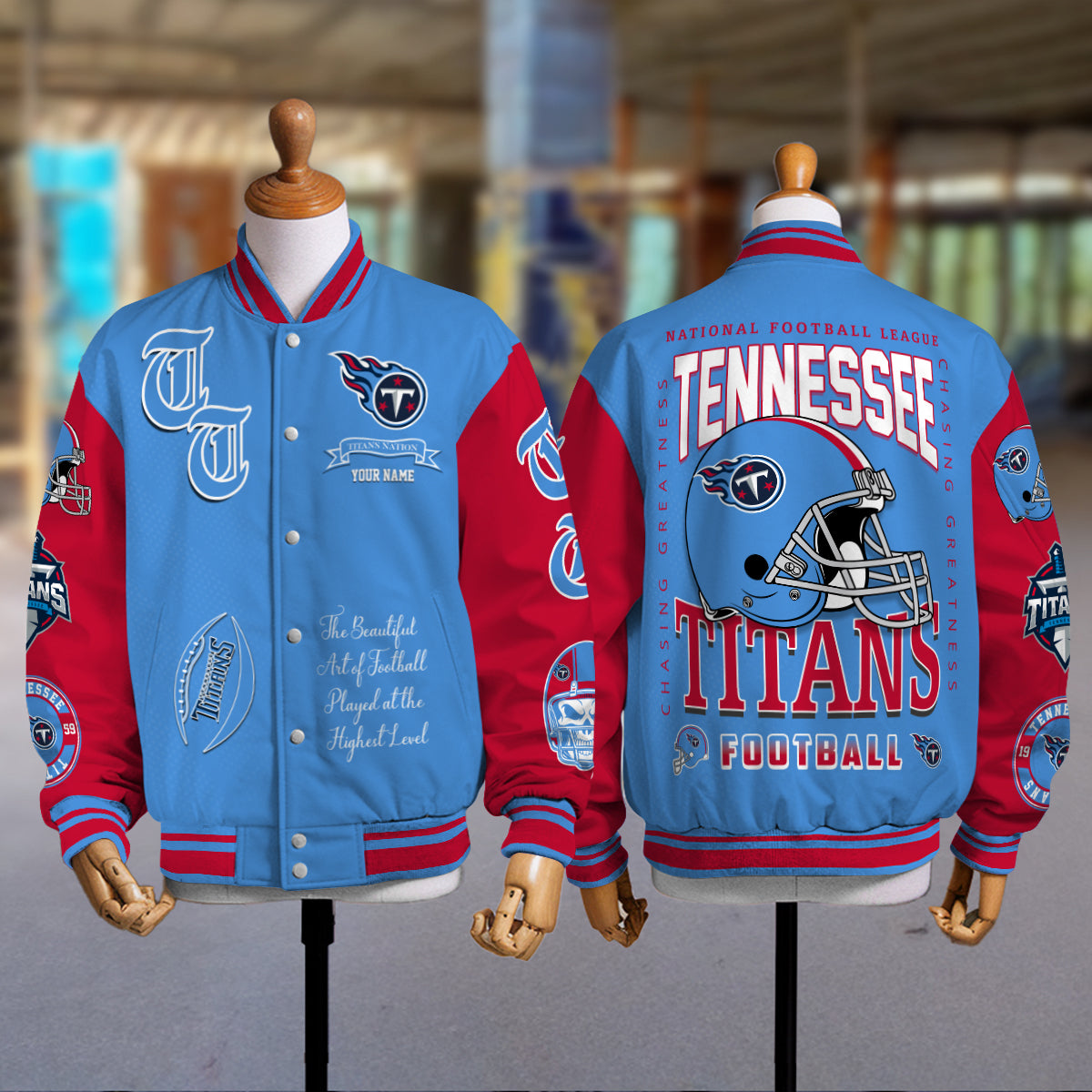 Tennessee Titans Unisex Exclusive Styles Varsity Jacket AZTAVJK000064