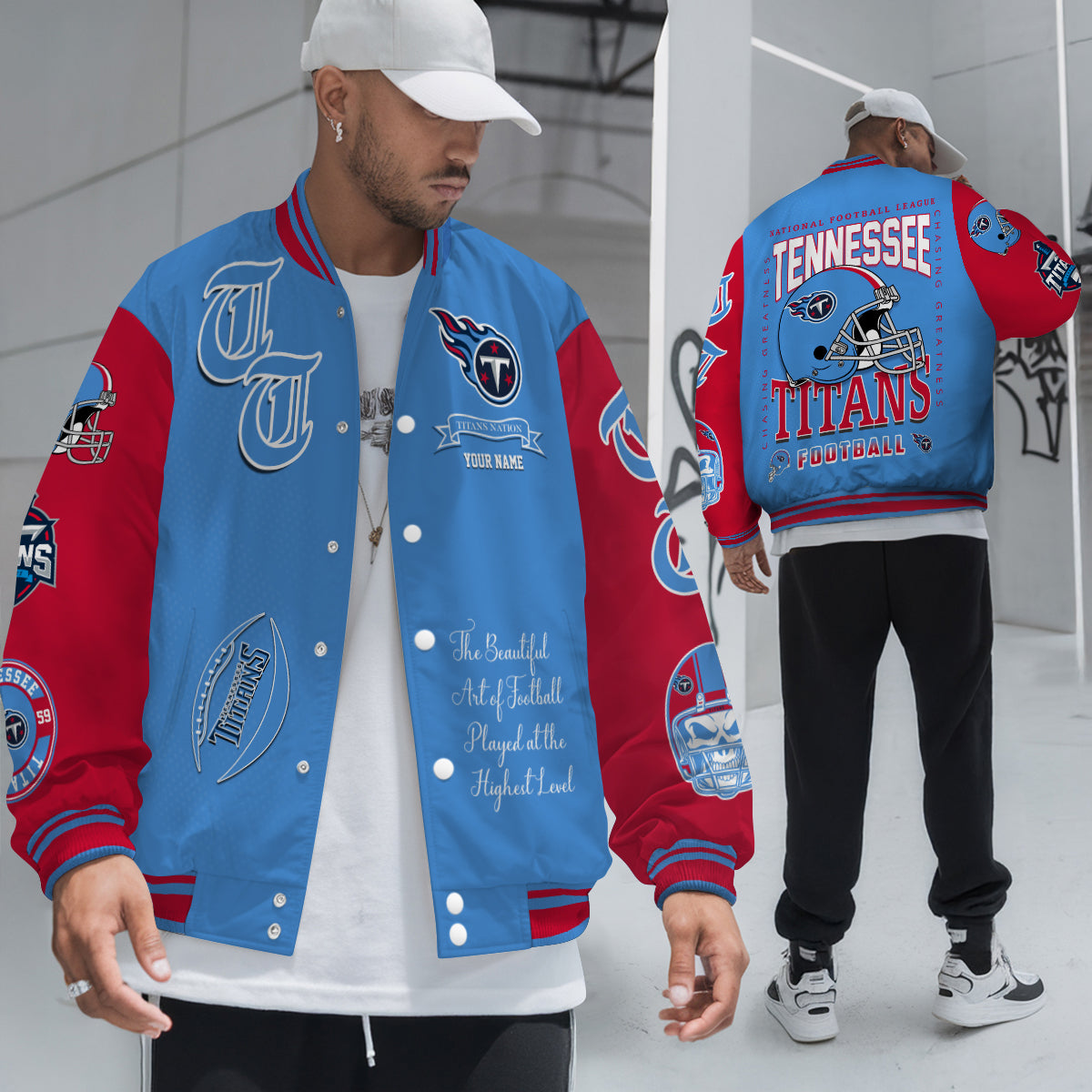 Tennessee Titans Unisex Exclusive Styles Varsity Jacket AZTAVJK000064