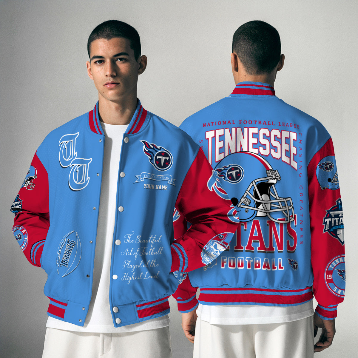 Tennessee Titans Unisex Exclusive Styles Varsity Jacket AZTAVJK000064