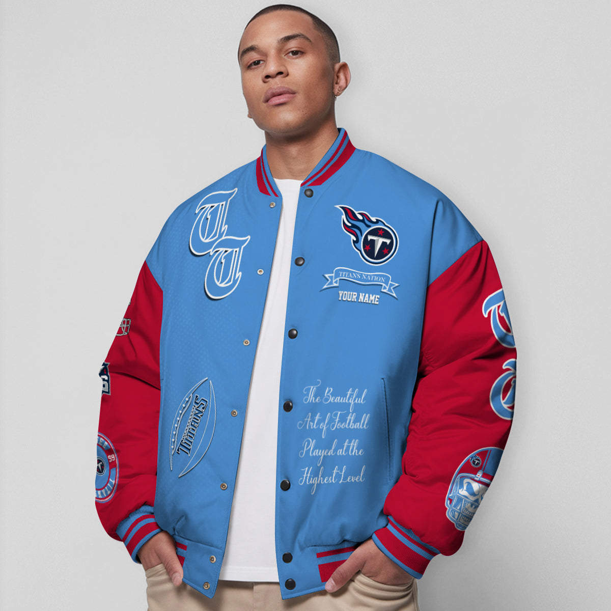 Tennessee Titans Unisex Exclusive Styles Varsity Jacket AZTAVJK000064