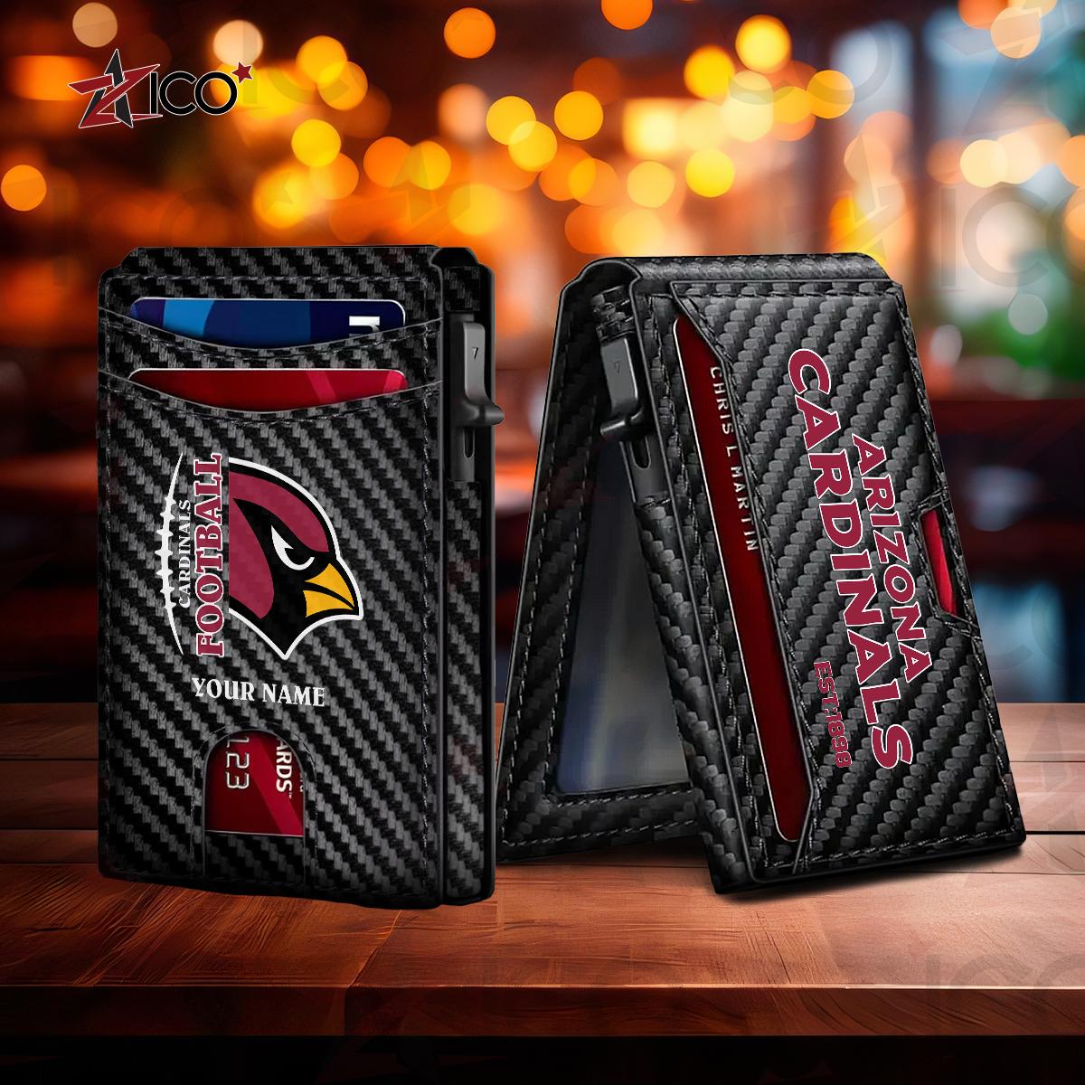 Arizona Cardinals Leather Card Holder Trending 2025 AZTG2DCH000033