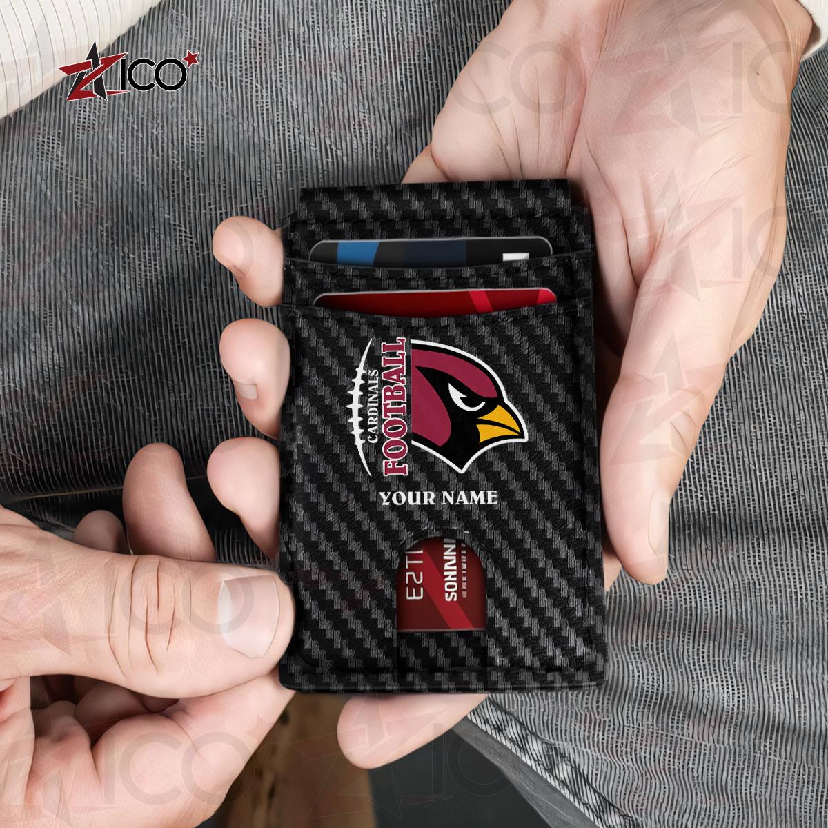 Arizona Cardinals Leather Card Holder Trending 2025 AZTG2DCH000033