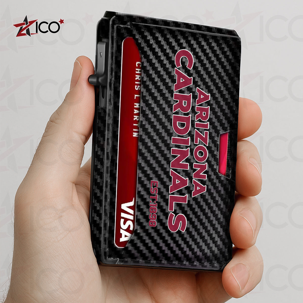 Arizona Cardinals Leather Card Holder Trending 2025 AZTG2DCH000033