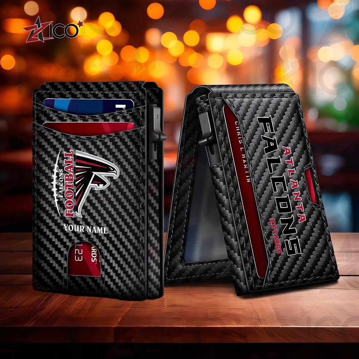 Atlanta Falcons Leather Card Holder Trending 2025 AZTG2DCH000034