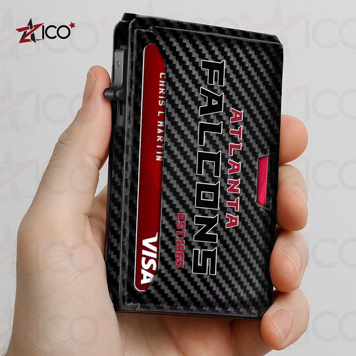 Atlanta Falcons Leather Card Holder Trending 2025 AZTG2DCH000034